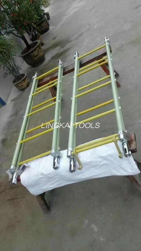 ওভারহেড লাইন টাওয়ার ইনস্টলেশনের জন্য ফাইবারগ্লাস উত্তাপ হালকা মই