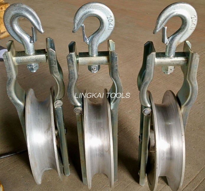 একক অ্যালুমিনিয়াম তারের পুলিং পুলি SHD 20 KN কন্ডাক্টর স্ট্রিংিং ব্লক