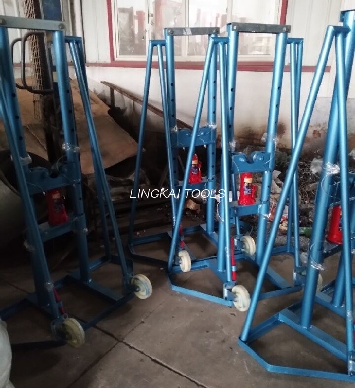 স্পিন্ডল বার হাইড্রোলিক হাই লিফট জ্যাক স্ট্যান্ড 10T কেবেল রিল বহন করার জন্য