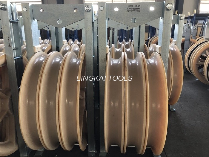 ওভারহেড বান্ডেলড তারের জন্য 660mm নাইলন রোলার কন্ডাক্টর স্ট্রিংিং ব্লক